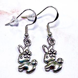 Handmade Sterling Silver Bunny Earrings!